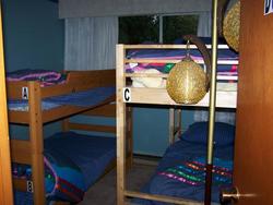 Three hostel dorm rooms