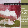 Abstract paintings by Sunshine Coast artist Ian MacLeod at the Gumboot Cafe in Roberts Creek.