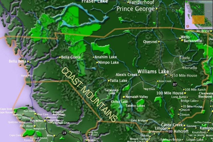 Map Cariboo Chilcotin Coast